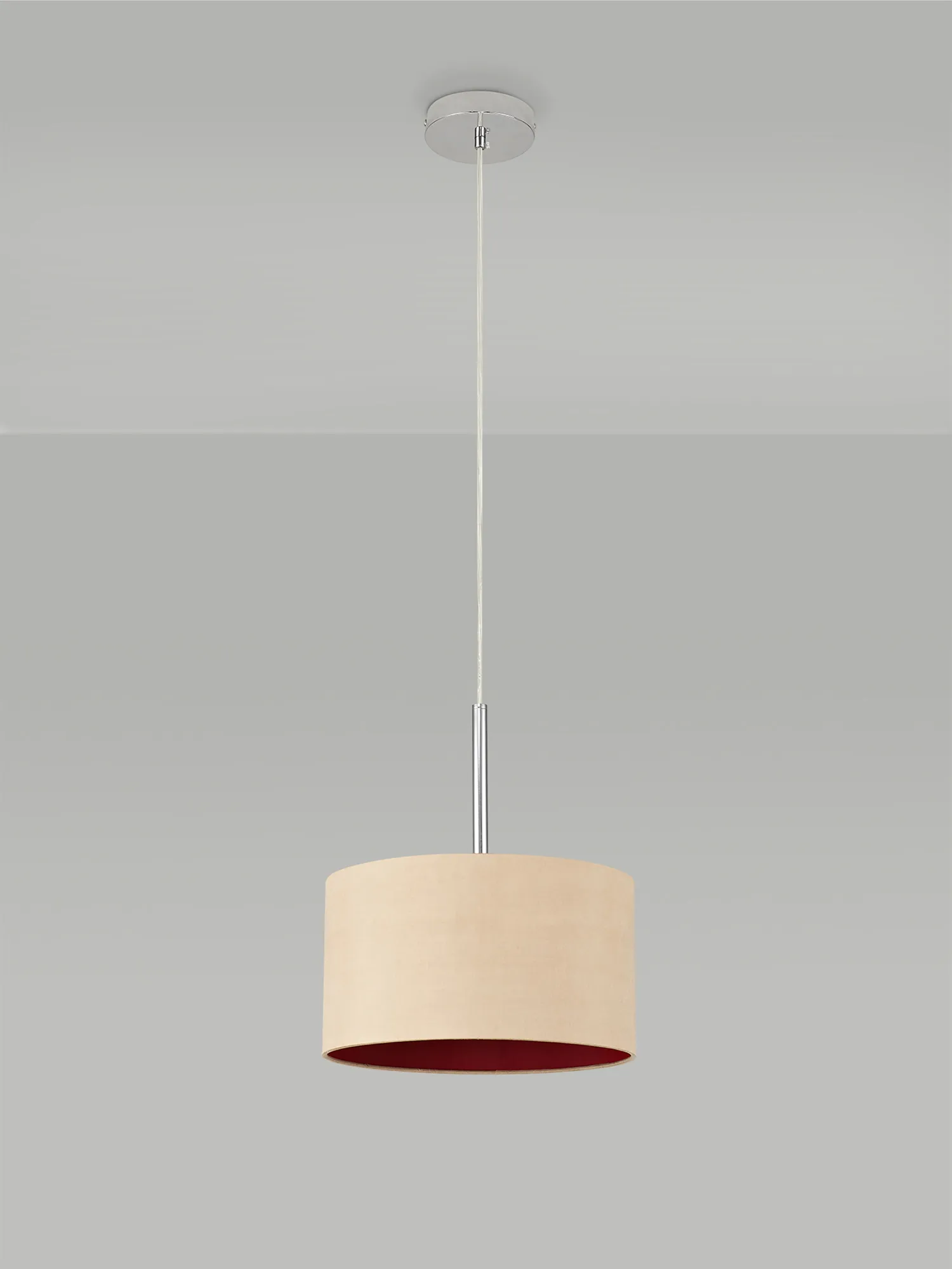 Baymont 30cm Pendant 1 Light Polished Chrome; Antique Gold/Ruby DK0124  Deco Baymont CH AG